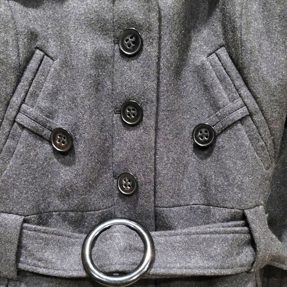 XL Gray Wool Blend Pea Coat- Enlightened Outerwear, EUC - Picture 6 of 8